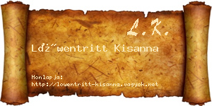Löwentritt Kisanna névjegykártya